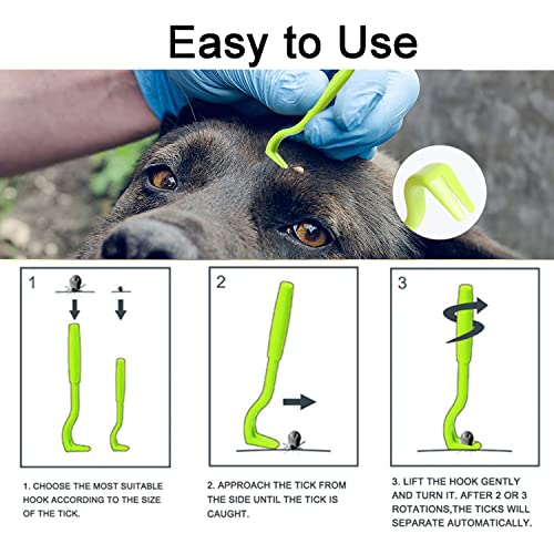 IZyufan 3 Größen Zeckenhaken Set, Zeckenentfernung In Sekunden, Zeckenzange Zeckenentferner für Hund, Katze & Pferd, und Mensch, Perfekt für Jedes Zeckennotfallset(Blau)