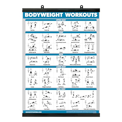 Palace Learning Bodyweight Workout Exercise Poster - Body Weight Workout Chart - Calisthenics Routine - (Laminated, 18