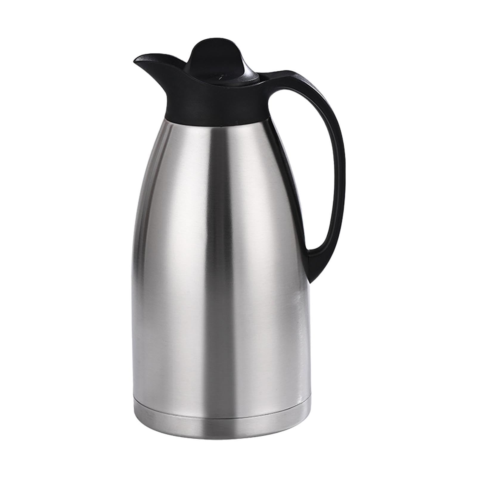 Jarra Térmica de Café con Tapa Jarra para Agua Y Té de Acero Inoxidable Termo con Aislamiento Al Vacío Dispensador de Líquidos Calientes Adecuada para, 3l