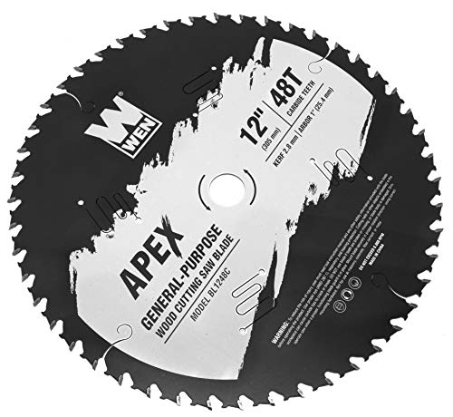 Wen Bl1248C Apex 12-Inch 48-Tooth Carbide-Tipped General-Purpose Industrial-Grade Woodworking Saw Blade With Cool-Cut Coating #TOP3