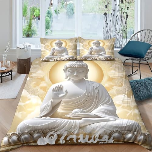 Parure de lit Bouddha effet 3D en textile de qualité supérieure confortable.