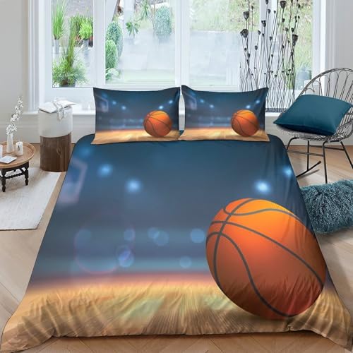 Parure de lit 140x200 basket housse couette microfibre hypoallergique - 4