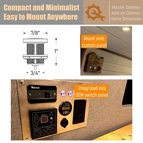 Rv 12V Three Way Dimmer Switch Kit, Dc 12 Volt Light Dimmer For Rv Boat Camper Van Trailer Interior Lighting, 19Mm Stainless 3-Way Dimmer For Led Strip Light, Rope Light #TOP4