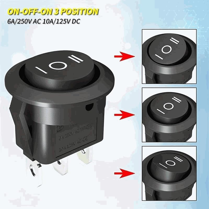 Interruptor Basculante con cable SPDT ON/OFF/ON 3 pin, 1 Unidad - imagen 3