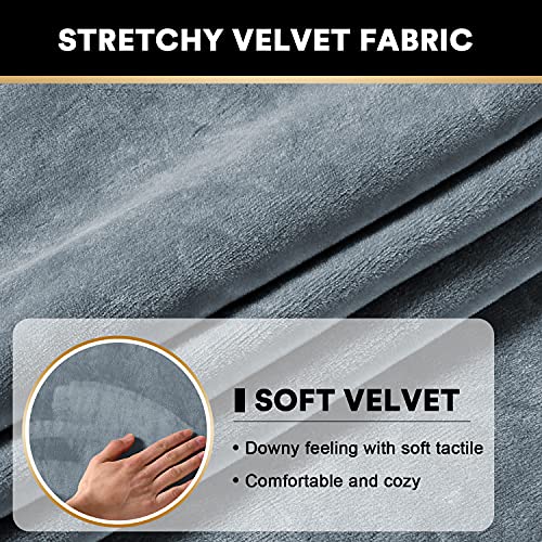 Vevet Seat Cushion Covers Stretch Couch Cushion Cover For Individual Cushions Sofa Seat Couch Slipcover Sets Sofa Seat Cushion Covers For Pets Dogs (3 Pieces, Stone Blue) #TOP3