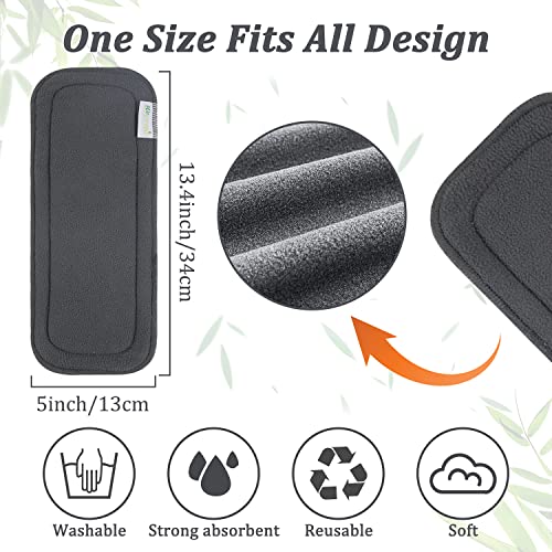 Wegreeco WE-BADI-C01 Reusable Soft 5 Layers 12 Pack Charcoal Inserts For Baby Cloth Diaper,High Absorbing Washable Liners thumb #4