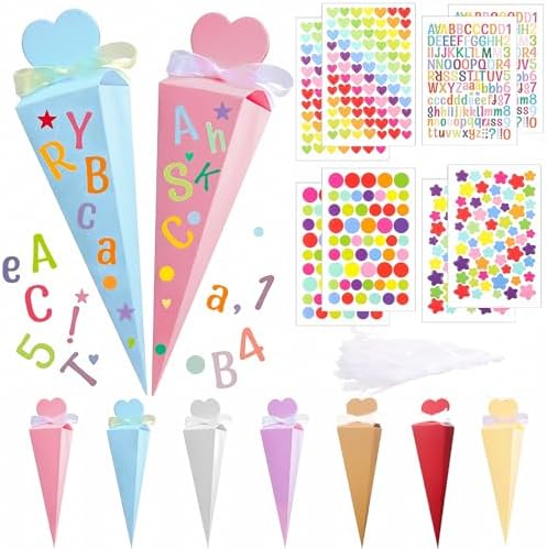 Sac Pour Enfants Scolaires Lot De 32 Petits Sacs D'école DIY - Sacs à Sucre Pliables Pour Rentrée Avec Autocollants Sacs Bonbons Personnalisables