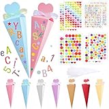 51 Mini Schultüte Kleine Kegelfüllung Kreative Schultütenfüllung Faltbare Schultüte Geschenk Zum Schulanfang Für Jungen und Mädchen, Sicher, Robust, Geschmacksneutral (20 x15 x3cm)