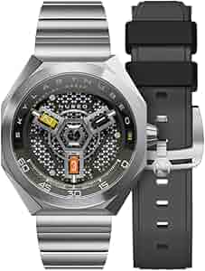 Amazon.com: Nubeo Men's 48mm Skylab Automatic Black Brown Watch