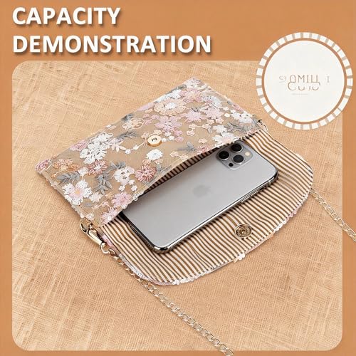 Image of Clutch Purses for Women, Envelope Package, Sequin Embroidered Flowers Straw Bag, Bohemian Handmade Handbags