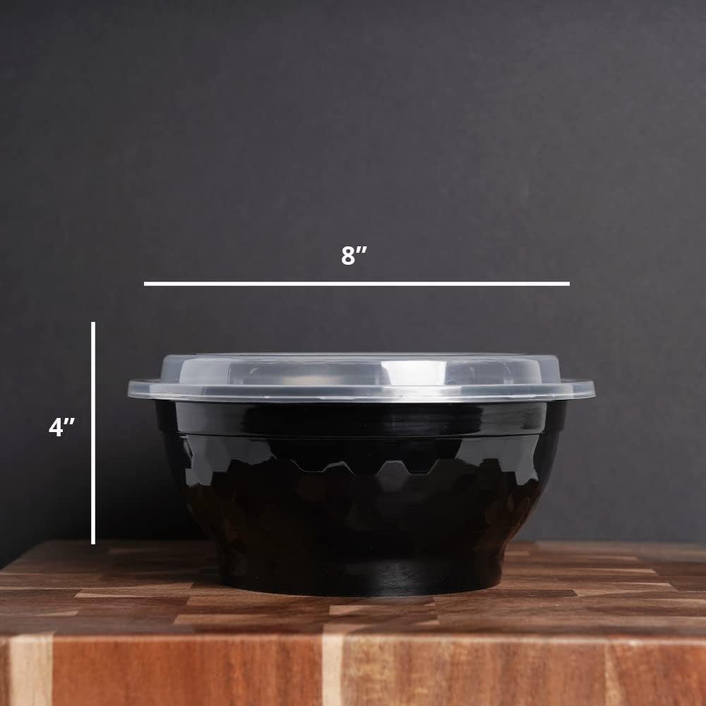 TIYA Food Containers - 50 oz Bulk 120 Pack with Lids - Plastic Bowl To-Go Containers - Reusable, Microwavable, Dishwasher Safe - Leak-Resistant for Soups & Meal Prep - BPA-Free