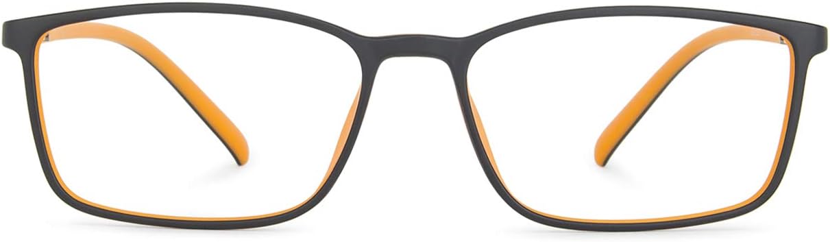 Zero Power Blue Cut Computer Glasses | Anti Glare, Lightweight & Blocks Harmful Rays | 100% UV Protected | Full Rim Rectangular | For Men & Women | Medium | LB E13527