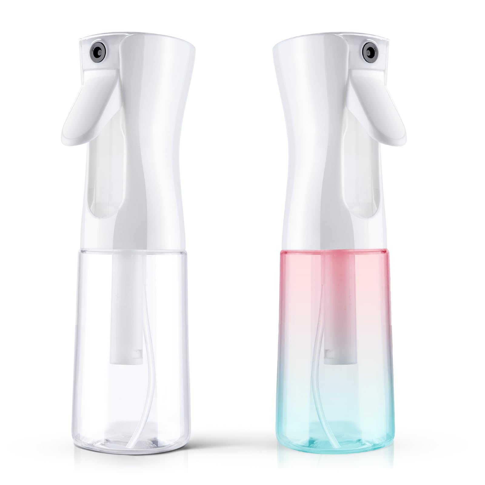 LOPHE Vaporizador Agua Peluqueria - 2pcs Bote Spray Pulverizador Reutilizable 200ml, para Limpieza y Peinado, Botella Transparente Rosa-Verde Degradado — view 8