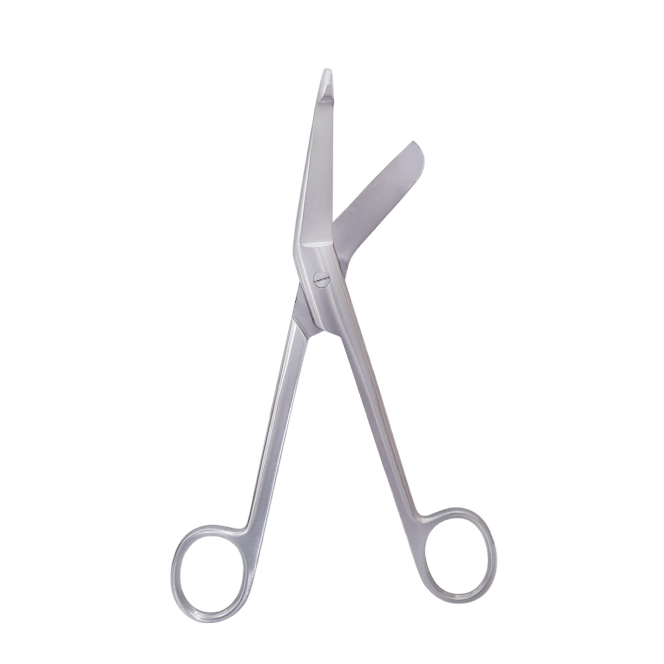 Nj Enterprises Silver Lister Bandage Scissors Stainless Steel - Surgical Scissors For Cutting Bandages - Medium Curved First Aid Dressing Lister Scissor For Students Nurse Paramedic Reusable (18Cm)