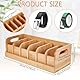 BENECREAT 35x15x10cm hölzerne Gürtel-Organizer-Box, Gürtel-Organizer-Halter mit 6 Fächern, Gürtel-Organizer für Schrank- und Schubladen-Organizer, Gürtel-Aufbewahrungs-Display-Ständer