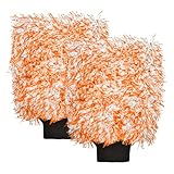 JNXIJ 2 PCS Car Wash Mitts, 8×10 Inches Lint-Free & Scratch-Free Microfiber Cleaning Gloves, Ultra Absorbent Washing Glove Detailing Wash Mitt for Sedan Truck SUV, Car Accessories (Orange)