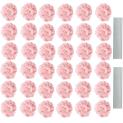 AVIVIHO 35PCS Pink Hydrangea Artificial Flowers with Stems Realistic Silk Hydrangeas Blush Fake Flowers for Wedding Centerpieces Bouquets DIY Floral Decor Baby Shower Arch Home Party Decoration