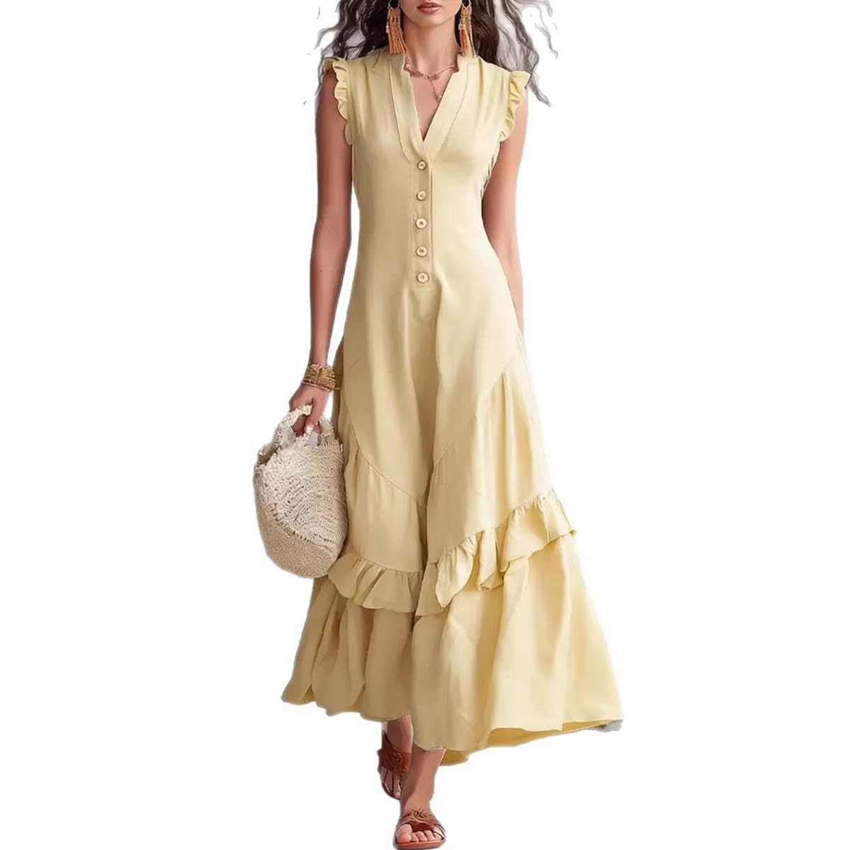 Abito da donna estivo elegante senza maniche