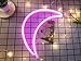 Crescent Neon Light Moon LED Neon Signs Art Wall Lighting Decor for House Bar Recreational, Birthday Party Kids Room, Living Room, Wedding Party (Pink Moon)