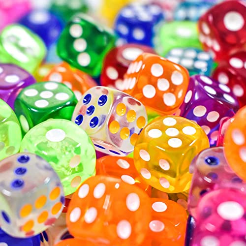 Dice Game, Yision Colored Dice, 14Mm D6 Dice For Bunco Games, Activity, Casino Theme, Party Favors, Toy Gifts -100Pcs #TOP5
