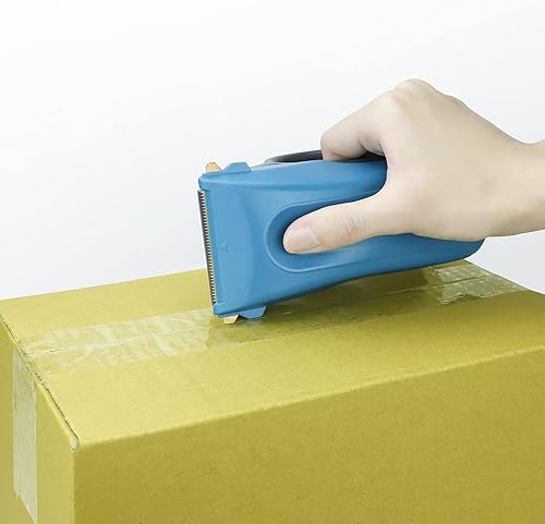 Miniatura 4 de ABEL Duet - Dispensador y divisor de cinta de embalaje 2 en 1, azul, pistola de cinta ergonómica de 2 pulgadas de ancho, divisor de cinta de