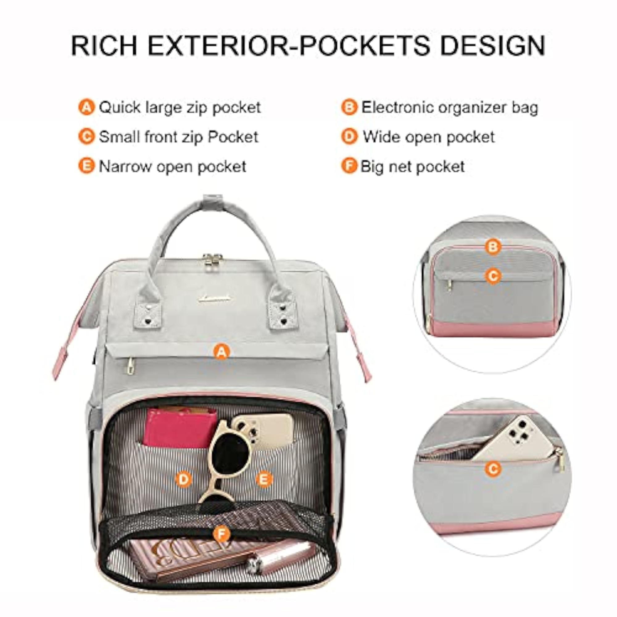 Fashion Laptop Backpack for Women, Travel & Work Bag
