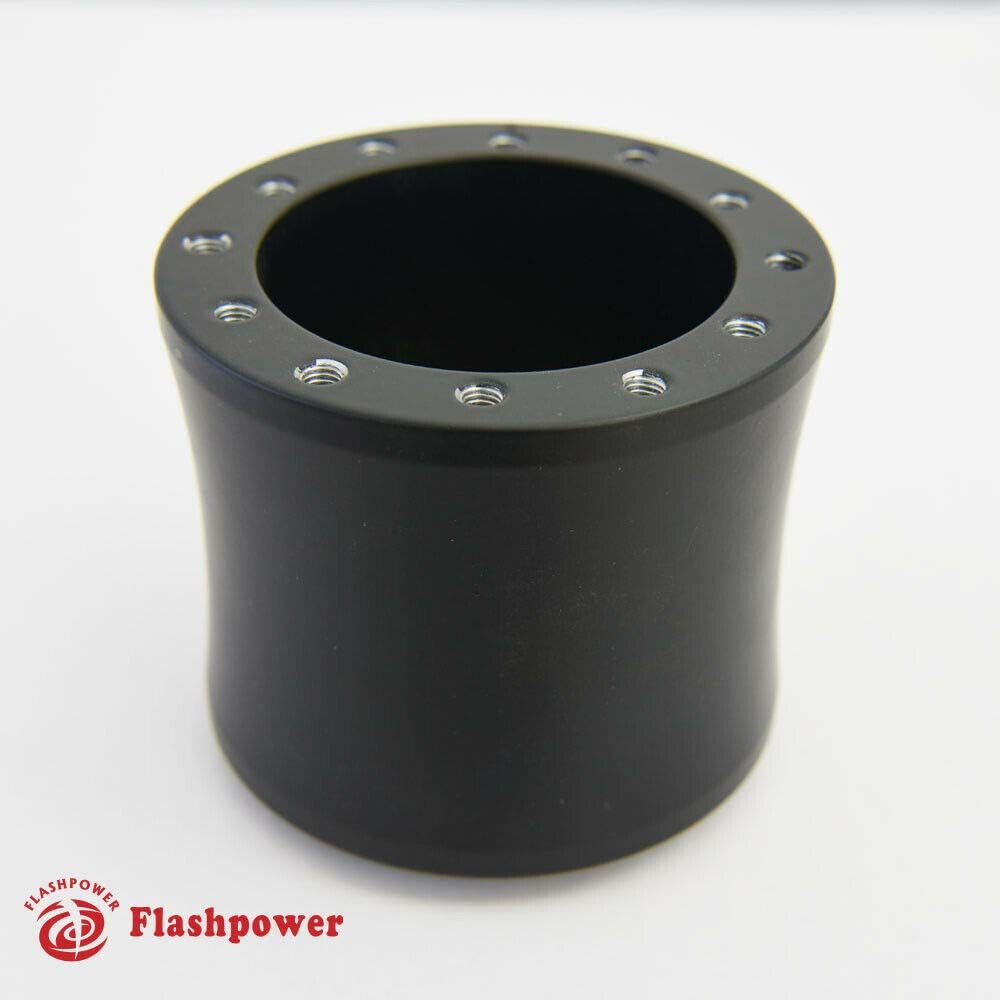 Flashpower steering wheel adapter 6 bolt Billet Black Compatible with VW Beetle 1950-74, VW Karmann Ghia 1960-74