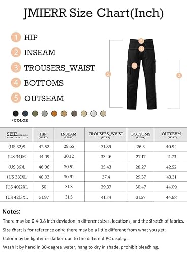 Jmierr Mens Khaki Cargo Pants Casual Cotton Stretch Elastic Joggers Pant Classic Fit Hiking Pants Workout Trousers 2023 With Multi Pockets,Us 38(Xl),1Khaki #TOP5