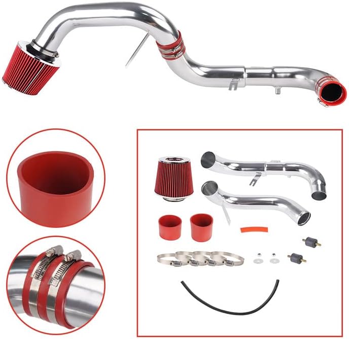 Air Intake Kit, 3" Cold Air Intake System Kits w/Filter Aluminum Replacement for 2006-2011 Civic 1.8L Engine (DX/DX-G/LX/EX) (Red)