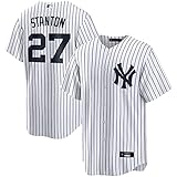 Giancarlo Stanton New York Yankees MLB Boys Youth 8-20 White Pinstripe Home Player Jersey (Large)