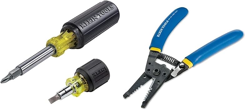 Klein Tools 11-in-1 Multi-Bit Screwdriver Set 32500 and Wire Stripper/Cutter 11055