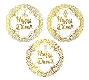 SVM CRAFT® Happy Diwali Gift Sticker Gold foil Round Sticker gallery image