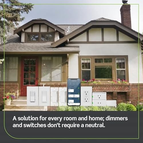 Leviton No-Neutral Decora Smart Dimmer Switch, Requires Mlwsb Wi-Fi Bridge To Work With My Leviton, Alexa, Google Assistant, Apple Home/Siri & Wired Or Wire-Free 3-Way, Dn6Hd-2Rw, White #TOP7