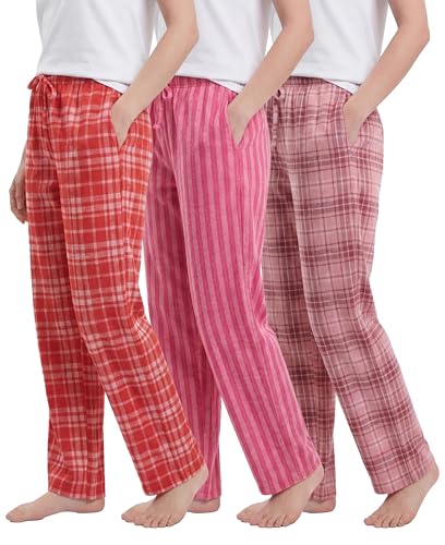 Image of Andrew Scott Women's Flannel Sleep Pants| Lounging PJ Pant | Drawstring & Pockets | Multi Packs & Colors