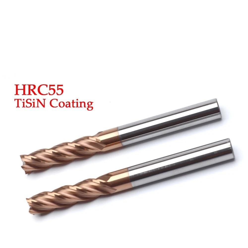 Fresa Extremo Carburo Diámetro 1-20mm 4 Flautas CNC Acero Tungsteno HRC55