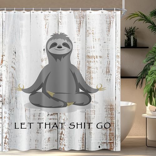 Fun Yoga Sloth Shower Curtain Set - $17.99 - Image 5