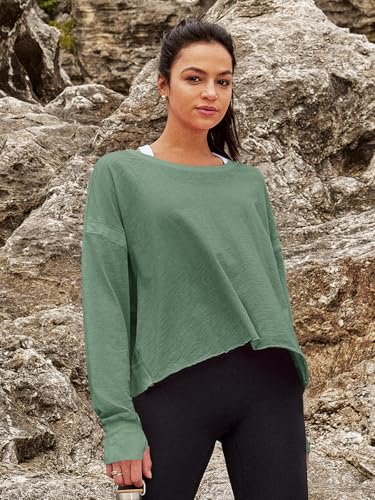 Image of Panadila Womens Open Back Workout Tops Long Sleeve Shirts