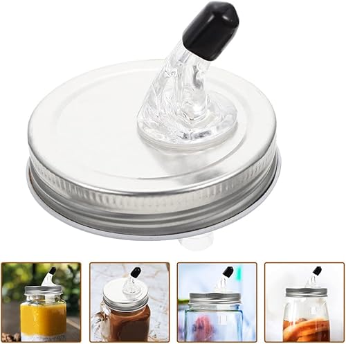 Miniatura 3 de HANABASS Tapas de tarro con boquillas para verter frasco, dispensador de mango para aceite de vino, jarabe y miel