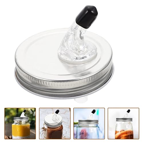 Miniatura 3 de HANABASS Tapas de tarro con boquillas para verter frasco, dispensador de mango para aceite de vino, jarabe y miel