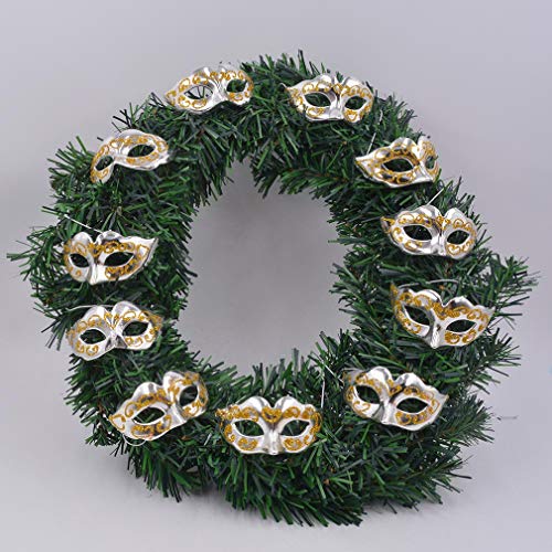 10Pcs Mini Masquerade Masks Party Decoration Supper Small Silver Plaing Mardi Gras Halloween Decor Novelty Gifts (Silver) #TOP3