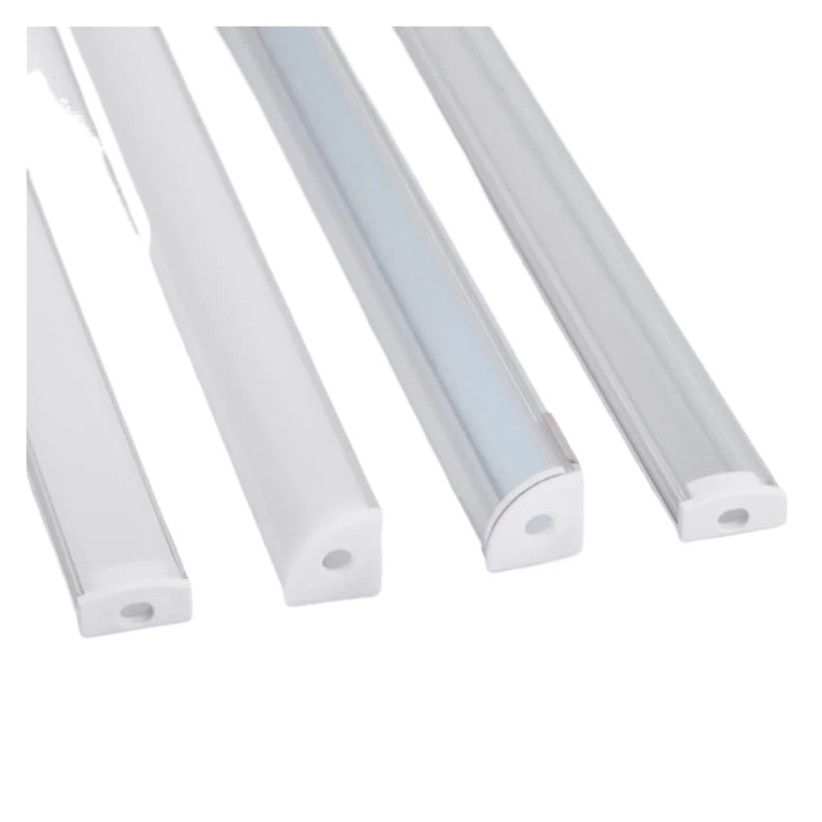 Canal de aluminio LED en U de 0,5 m con cubierta transparente para tiras 3528 y 5050, 23 piezas