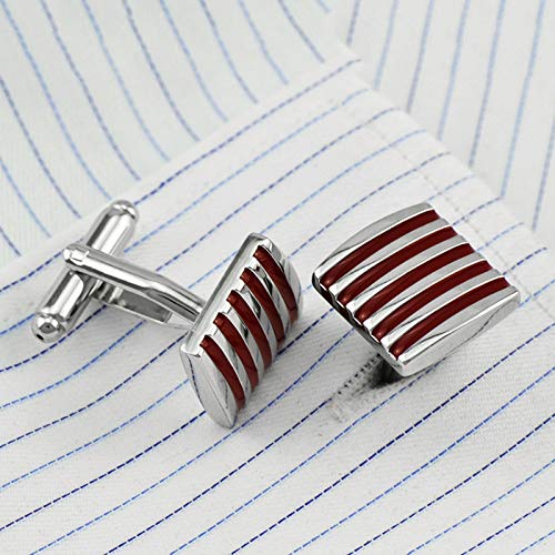 Mancuernillas Daesar cobre con esmalte rojo para hombre miniatura 2