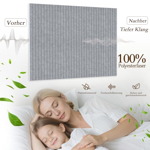 JBER 6 Pezzi Pannelli Fonoassorbenti Adesivi, Pannello Fonoassorbente ad Alta Densità, Pannelli Insonorizzanti per Pareti, Trattamento Acustico per Studi di Registrazione, Uffici, 60×60×1cm, Grigio - 4