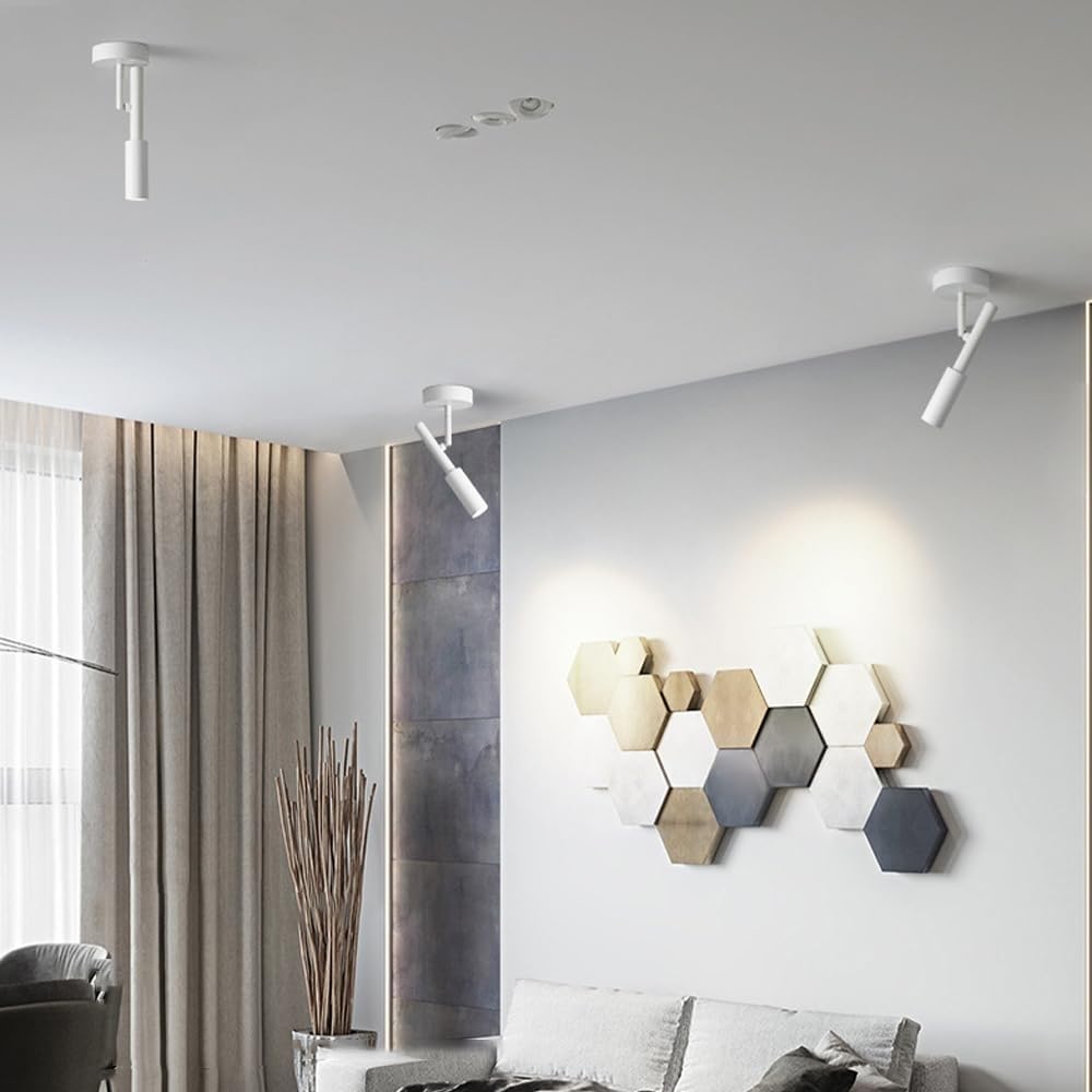 Faretti LED da Soffitto Faretto Da Soffitto A LED, Apparecchio Di Illuminazione Moderno Con Rotazione Regolabile Di 90°+355°, For Accenti, Faretti Da Parete Girevoli Da 5 W For Cucina,(White)