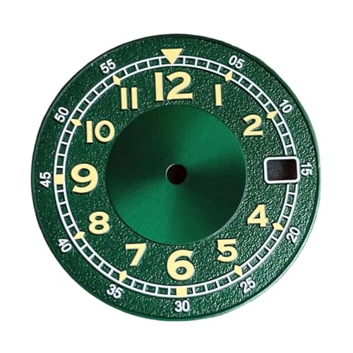 Cadran de montre de 29mm lumineux vert pour réparer un mouvement NH36 noir