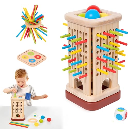 3in1モンテッソーリ玩具 三合一抽出棒ゲーム 6歳 ボードゲーム バラン…