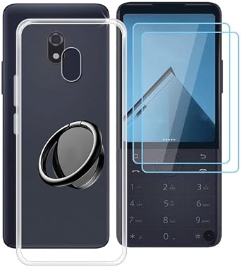 Clear Case for Duoqin F22 Pro 3.54" with 2 X Screen Protector + 360 Magnetic Ring Holder, Slim Shockproof Protective Cover Soft Silicone Phone Case for Duoqin F22 Pro