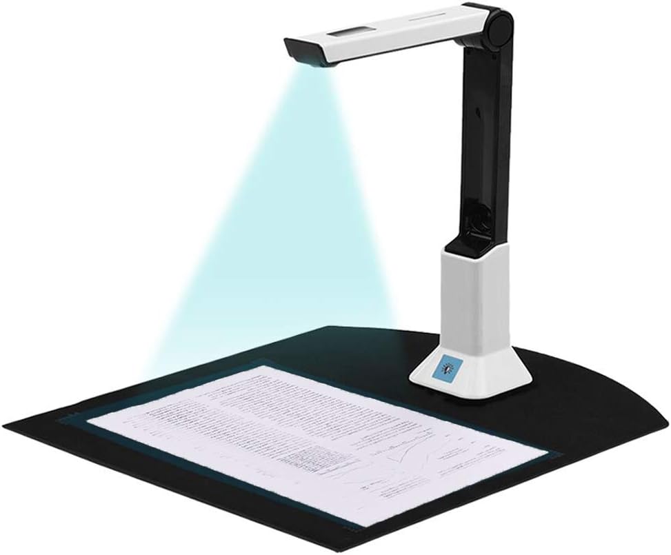 Document Camera for Teachers Laptop, Portable High-Definition Scanner, Document Scanner with OCR Function, Auto-Focus, for Classroom Distance Learning (Not Support MAC)