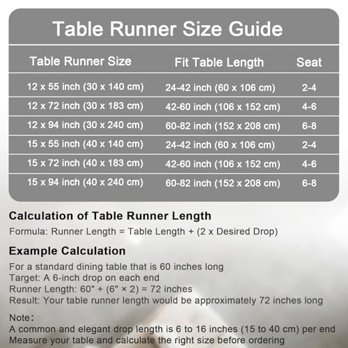 Miniatura 7 de Chitomars Camino De Mesa Moderno Doble Cara Antideslizante Lavable Rústico Resistente Al Calor Gris Beige, 30 X 140 Cm