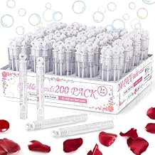 200 Pack Mini Bubble Wands, White Bubble Stick Toy Bulk for Wedding Supplies, Anniversaries, Valentines Day Gift, Celebrations, Wedding Send Off, Party Favor for Couple, Guests, Kid, Boy and Girl